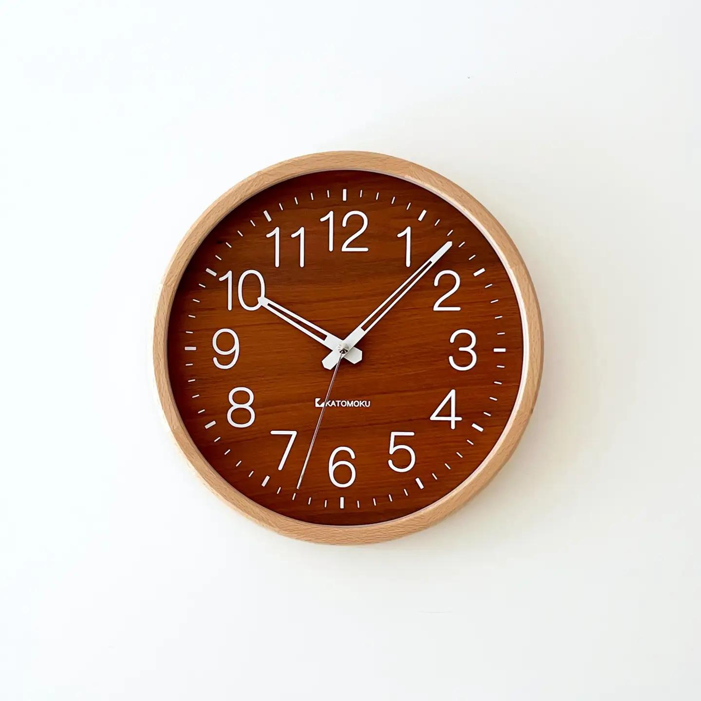 KATOMOKU Muku clock 2 ≪km-73≫木製掛け時計(スイープムーブメント(連続秒針))【R7470】