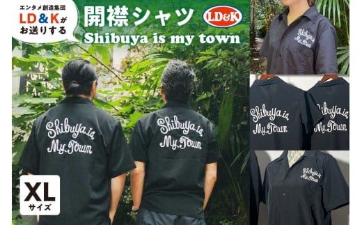 「Shibuya is my town」開襟シャツ（XLサイズ）【 開襟 シャツ LD＆K 宇田川カフェ シブヤビール 服 ファッション トップス 半袖 】