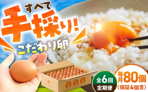 【6回定期便】いとう君ちのあっぱれ卵 80個（76個+割れ補償4個）/いとう養鶏場 [UAQ004]