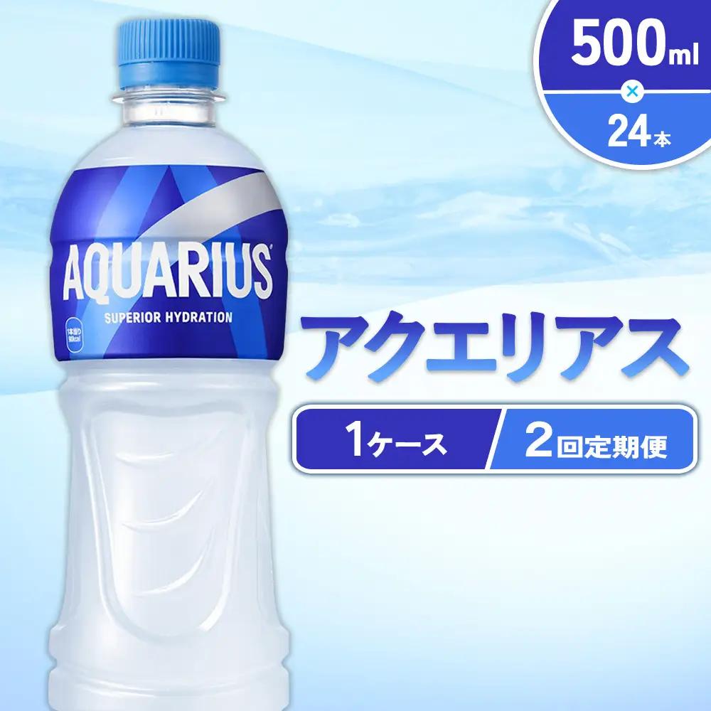 【2回定期便】アクエリアス 500ml PET × 24本 1ケース 毎月 2回 AQUARIUS スポーツドリンク スポーツ飲料 ペットボトル 熱中症対策 水分補給 コカ・コーラ Coca-Cola 運動 送料無料