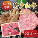 【ふるさと納税】博多和牛 A5～A4 モモ 赤身 ミニ ステーキ 350g ソース・塩胡椒付 化粧箱入 [a9232] 株式会社マル五 ※配送不可：離島【返礼品】添田町 ふるさと納税