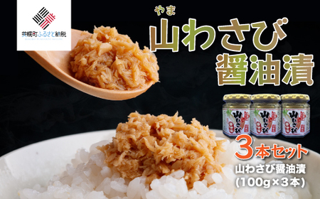 山わさび醤油漬 3本セット【配送不可地域：離島】 AF057 | 醤油 わさび