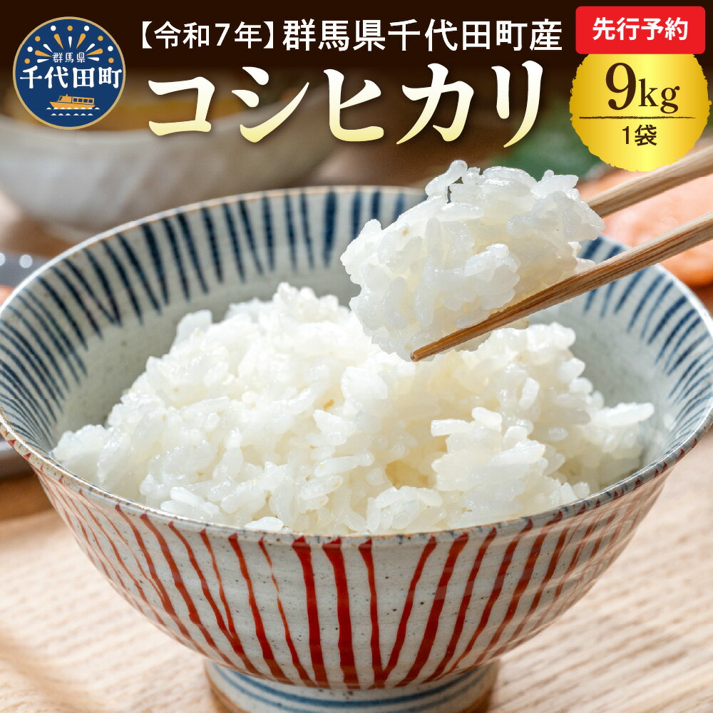 【ふるさと納税】先行予約 【令和7年度産】 群馬県 千代田町産 コシヒカリ 約9kg × 1袋 / ブランド米 白米 こしひかり 群馬県 千代田町