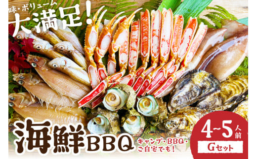 【先行予約】大好評！京丹後・海鮮BBQ　Gセット　大盛り生ズワイガニ　6種23品（4～5人前）（2026年4月中旬～発送）　魚介類 さざえ 蠑螺 カキ かき いか イカ カレイ カニ 蟹 ズワイガニ ハタハタ バーベキュー キャンプ アウトドア 個包装 冷凍 送料無料 BBQ たっぷり大満足セット ファミリー　YK00558