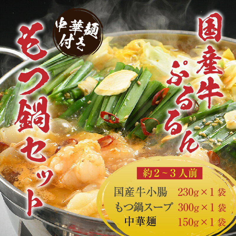 【ふるさと納税】【年内発送】ぷるるんもつ鍋セット 中華麺付き！（約2～3人前）みそ味 越前のホルモン屋 / 味噌 モツ鍋 小腸 ホルモン 鍋 国産 国産牛 牛ホルモン おつまみ 冷凍 お試しセット 人気 やみつき アウトドア キャンプ飯 福井県 あわら市 美肌 コラーゲン もつ鍋