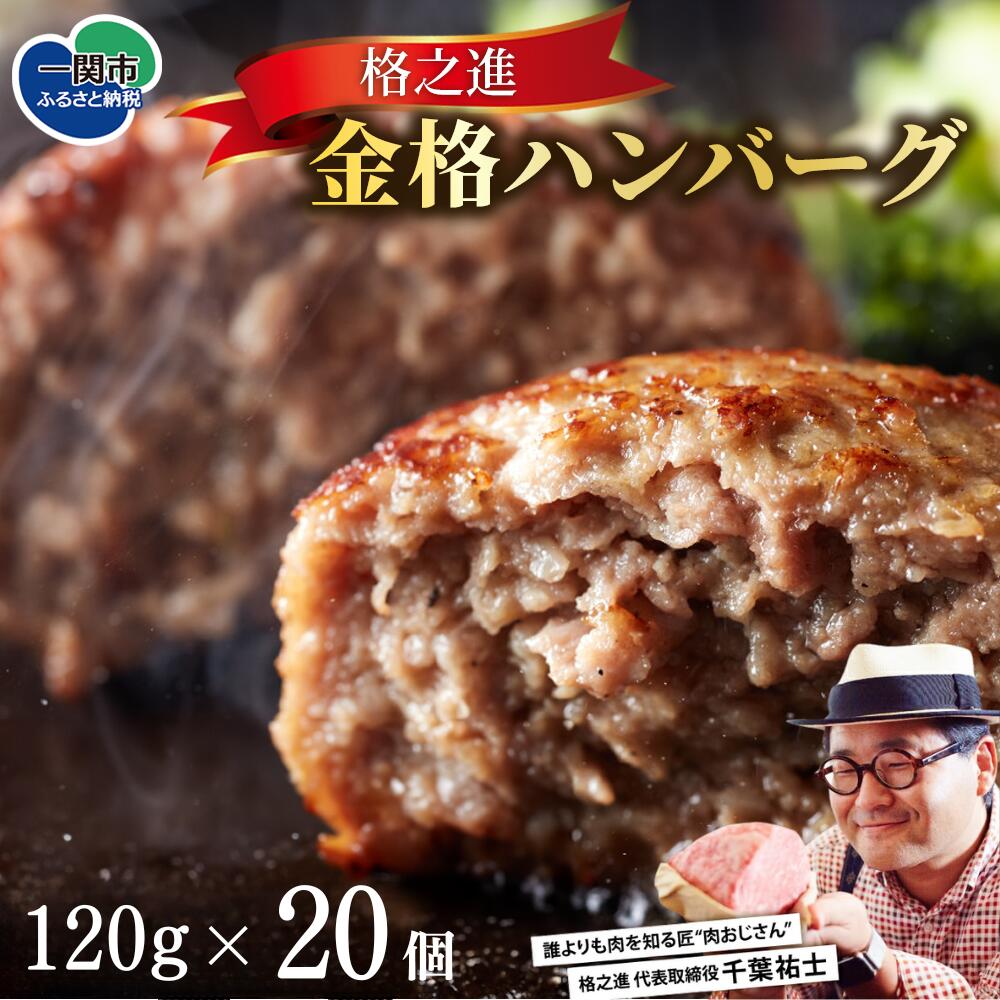 ＼TVで紹介されました！／ 格之進 金格 ハンバーグ ( 120g ×20個 ) 冷凍 小分け 個包装 高評価 人気 プレミアム ハンバーグ 【 高級 国産 牛肉 豚肉 白金豚 おかず 惣菜 おすすめ 肉 ビーフ ポーク ひき肉 挽肉 贈り物 ギフト 一関 岩手 】