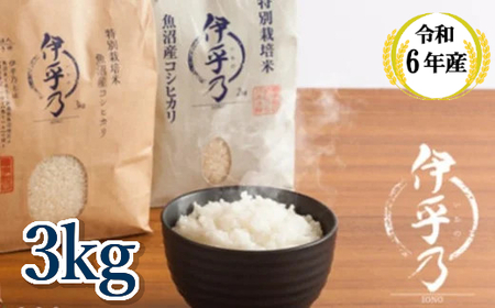 【JGAP認証農場】令和7年産 魚沼産コシヒカリ 特別栽培米「伊乎乃」 精米3kg うちがまき絆【0002-UK08-01】