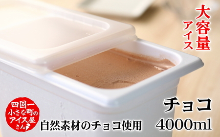 【四国一小さなまちのアイス屋さん】≪松崎冷菓≫ 大容量アイス４０００ｍｌ　チョコ