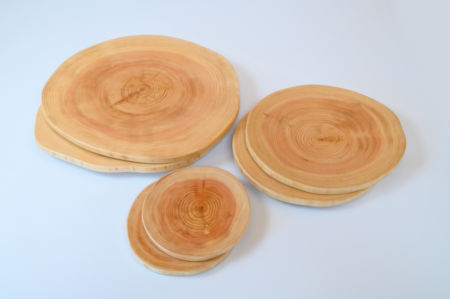 【FF04】尾鷲ヒノキ職人の「おもてなし年輪皿6枚セット（大中小×各2枚）」