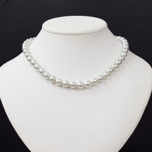 S085-438_あこや真珠 ネックレス アクセサリー チョーカー ナチュラル 9mm - 9.5mm 真珠