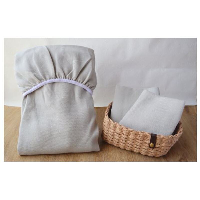 【tissu de coton/ハニカム織】泉州南部織 BED用ダブルシーツ＆ピロー2枚（LGY） 015B025_イメージ2