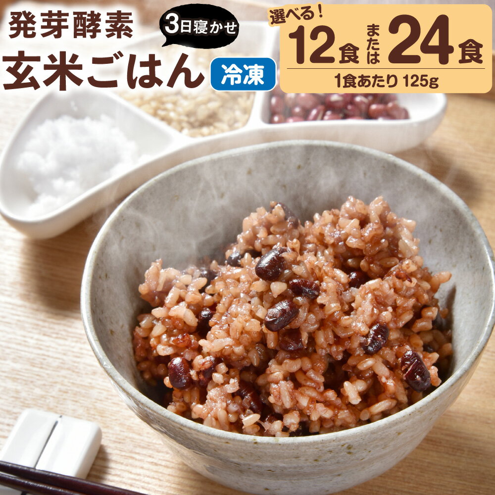 【ふるさと納税】【選べる容量】【冷凍】レンジ対応！3日寝かせ 発芽 酵素 玄米ごはん (ひとめぼれ) 12食分 / 24食分 1食(125g) 玄米 ひとめぼれ うるち米 熟成 大分県産 九重町産 送料無料