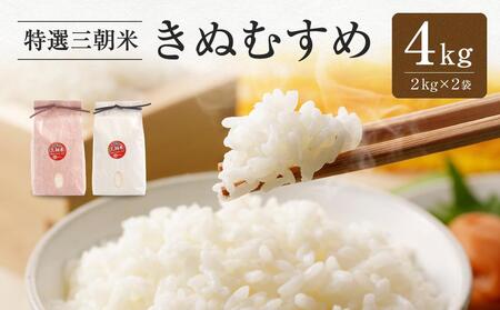 【先行予約】令和7年産 新米 米 特選三朝米 きぬむすめ 三朝町産 4kg ( 2kg × 2袋 )