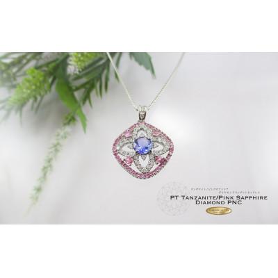 ふるさと納税 富士吉田市 プラチナ タンザナイト ピンクサファイア ダイヤモンド ペンダント ジュエリー 【品質保証書付き】 |  | 01