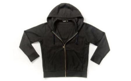 柔道衣メーカーが織り上げた生地で作る九櫻刺子パーカー　黒 LL