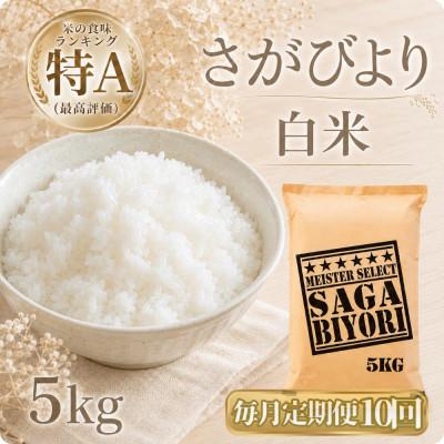 ふるさと納税 江北町 【毎月定期便】さがびより　白米5kg(江北町)全10回