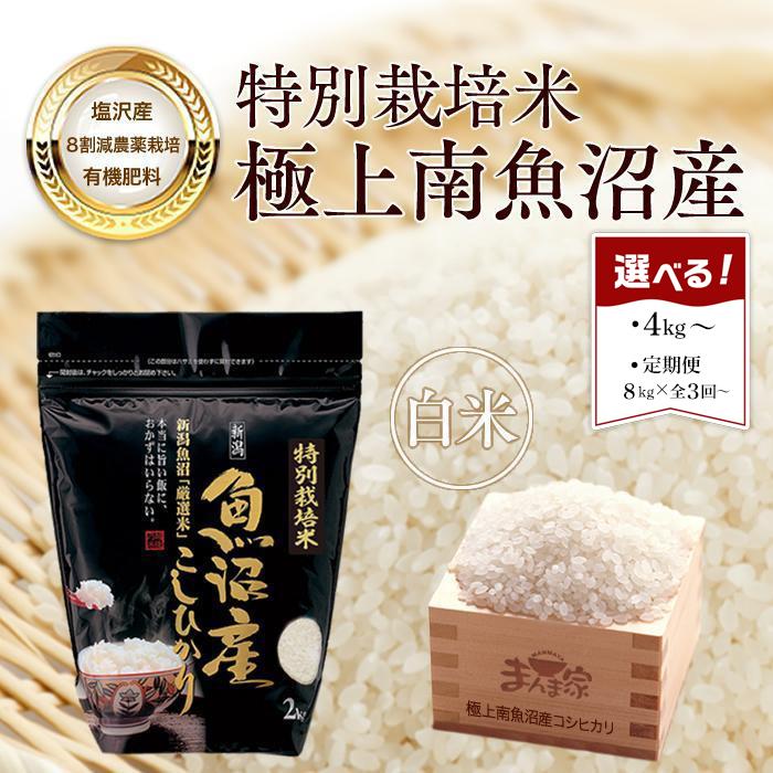 【ふるさと納税】【令和7年産新米予約】米 コシヒカリ 南魚沼産 有機肥料 8割減農薬栽培　4kg／5kg／8kg／10kg／定期便8kg（3・6・12ヶ月）／定期便10kg（3・6・12ヶ月）【2025年9月中旬より順次発送予定】 | お米 こめ 白米 コシヒカリ 食品 人気 送料無料 南魚沼