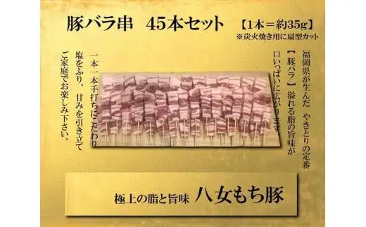 八女もち豚　豚バラ串45本盛りセット 豚肉 豚バラ 串 八女 豚 肉 お肉 セット 117-006
