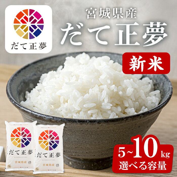 【ふるさと納税】＜先行予約！ 容量と配送月が選べる！＞【令和7年産 新米】宮城県産 だて正夢 5kg〜10kg お米 おこめ 米 コメ 白米 ご飯 ごはん 伊達 だてまさゆめ おにぎり お弁当 ブランド米 5kg 10kg【株式会社パールライス宮城】ta355・ta206・ta320