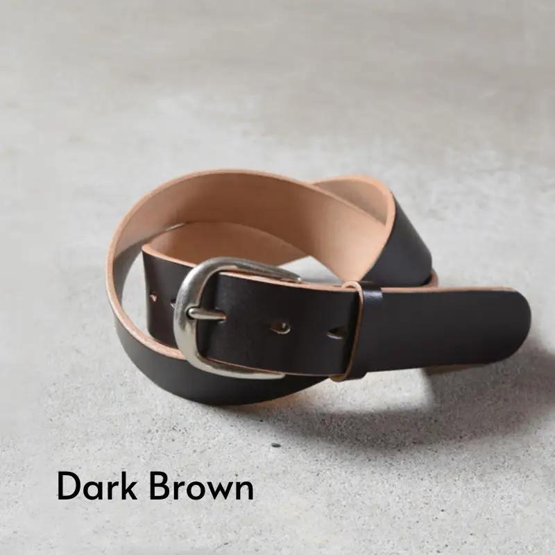 Teha’amana Copper Rivet Belt 35mm ベルト ダークブラウン ロングサイズ