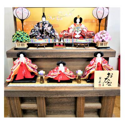ふるさと納税 小野市 雛人形　京八番親王　焼桐2段5人飾り　No.8-715