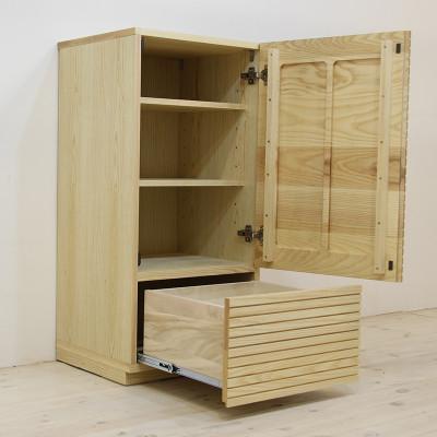 ふるさと納税 大川市 【大川家具】無垢材　サイドキャビネット　風雅　キャビネット幅490【設置付き】WA【右開き】 |  | 02
