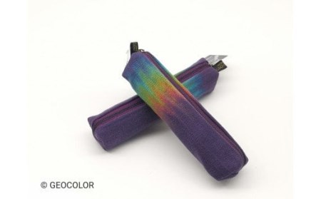 八幡平GEOCOLORペンケース（寒色系）【どれが届くかお楽しみ】 ／ 地熱染め 筆記具 筆記用具 大人 小物入れ 筆箱 ふでばこ ポーチ 筆入れ 手絞り 手染め 染物 染め物 お土産 ご当地 人気 