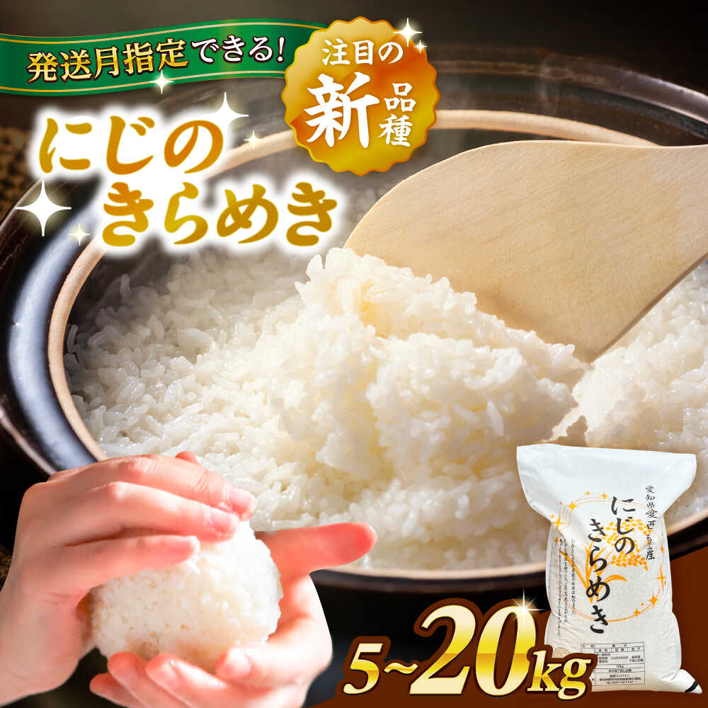 【ふるさと納税】＼選べる内容量・発送月／ にじのきらめき 白米 5kg～20kg 米 お米 ご飯 愛西市 / 脇野コンバイン 【配達不可：離島】[AECP039]