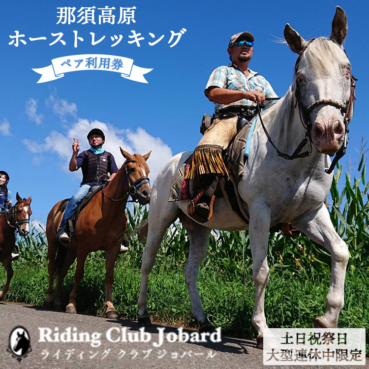 那須高原ホーストレッキング　Coffeeブレイク付プラン　ペア利用券【土日祝日GW限定】〔P-101〕｜チケット 利用券 ペア 体験 乗馬