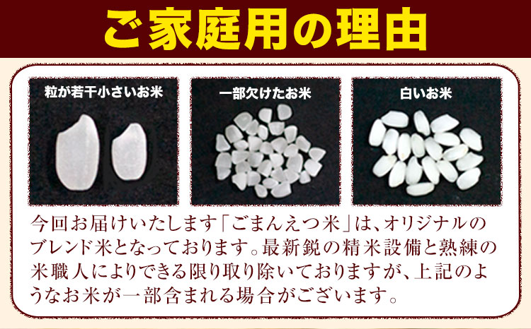 訳あり 米 ごまんえつ米 20kg 米 こめ 無洗米 家庭用 熊本県 長洲町 くまもと おうちご飯 返礼品 数量 限定 ブレンド米 数量限定 送料無料 国内産 熊本県産 訳あり 常温 配送 《12月中