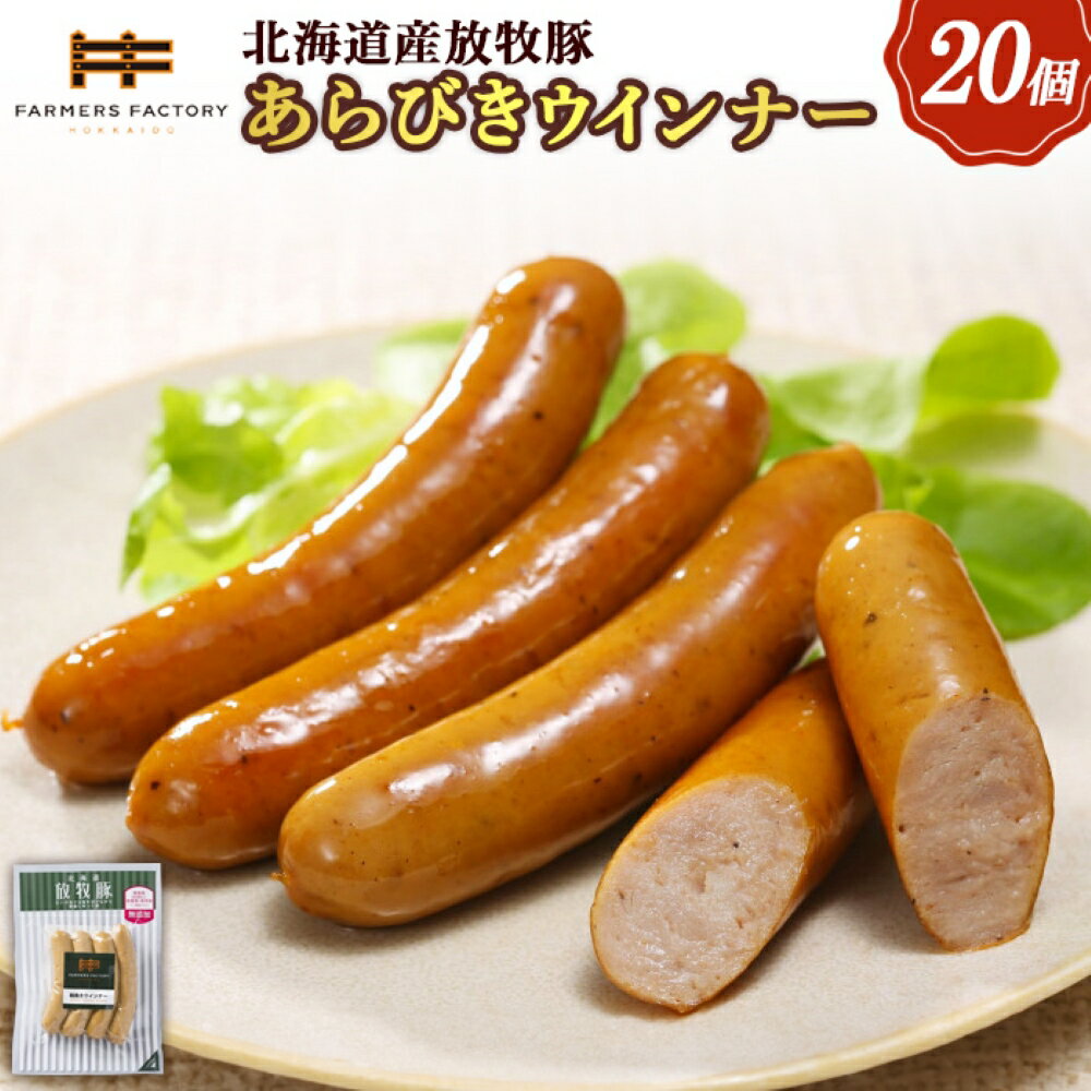 【ふるさと納税】北海道産放牧豚 無添加粗挽きウインナー ×20パック | 北海道産 放牧豚 無添加 粗挽き ウインナー ポークウインナー ソーセージ 豚肉 ポーク 肉加工品 黒胡椒 スパイシー 人気 セット 詰め合わせ おつまみ お取り寄せ 北海道 恵庭市 恵庭【120020】