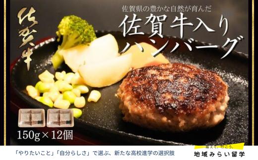 
                  佐賀県産 がばいうまか！佐賀牛入りハンバーグ（150g×12個）1.8kg
                