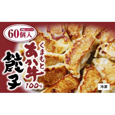 熊本県産 くまもとあか牛100%餃子60個(20個入り×3)(南阿蘇村)【配送不可地域：離島】【1621729】
