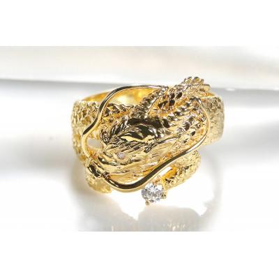 ふるさと納税 昭和町 K18イエローゴールド　ダイヤモンド入りドラゴンリング　11.5号 |  | 01