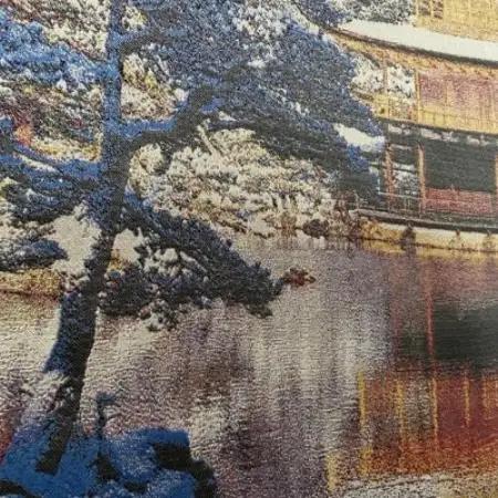 写真織絵画(金閣寺) シルク100% 大切な人への贈り物にも【京都府与謝野町】【1776509】