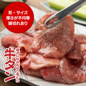 牛タン塩ダレ仕込み切り落とし1kg（500g×2パック）【配送不可：離島】 牛タン