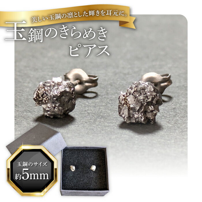 【ふるさと納税】 玉鋼のきらめきピアス 玉鋼 ピアス アクセサリー プレゼント 贈り物 ギフト お祝い 贈答 たたら製鉄 一点物 チタン オシャレ