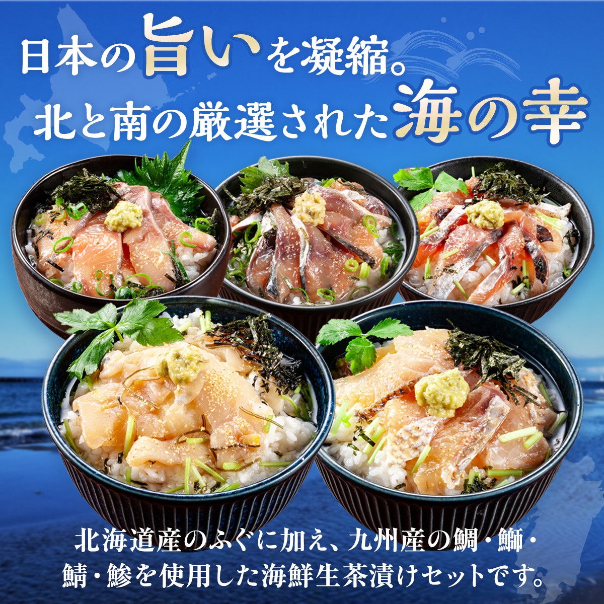 海鮮生茶漬け ふぐ 鯛 サバ ブリ アジ （5種6パック）  AE022