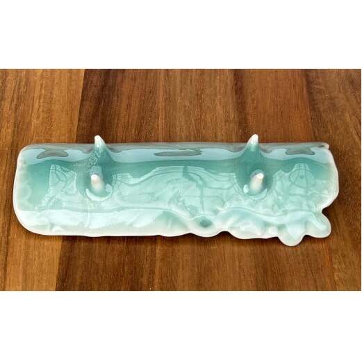 有田焼 青磁睡蓮彫 茶則 四足長皿 2枚 セット【有田焼 花伝作】食器 器 うつわ お茶 和皿 小物入れ アクセサリー入れ おしぼり入れ インテリア 22000円 A22-6_イメージ4