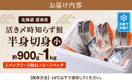 北海道道東産 活き〆時知らず鮭半身切身(小)約900g-1kg 北海道 人気 おすすめ さけ 天然【配送不可地域:離島】【1069437】
