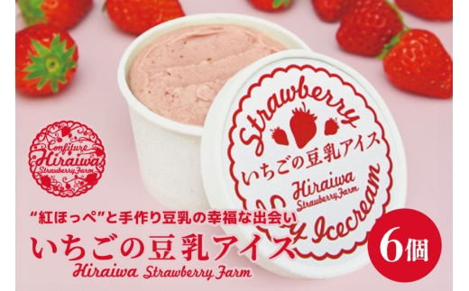 いちごの豆乳アイス 110ml 6個 アイス アイスクリーム いちご イチゴ 苺 豆乳 味 風味 岐阜県 川辺町 A006-012