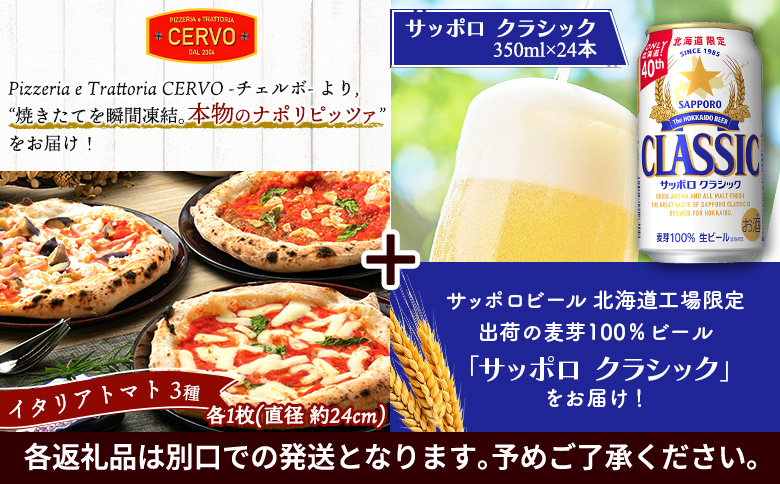 石窯ピッツァ3枚（トマト3種）とサッポロクラシックのセット【C99005】_イメージ2