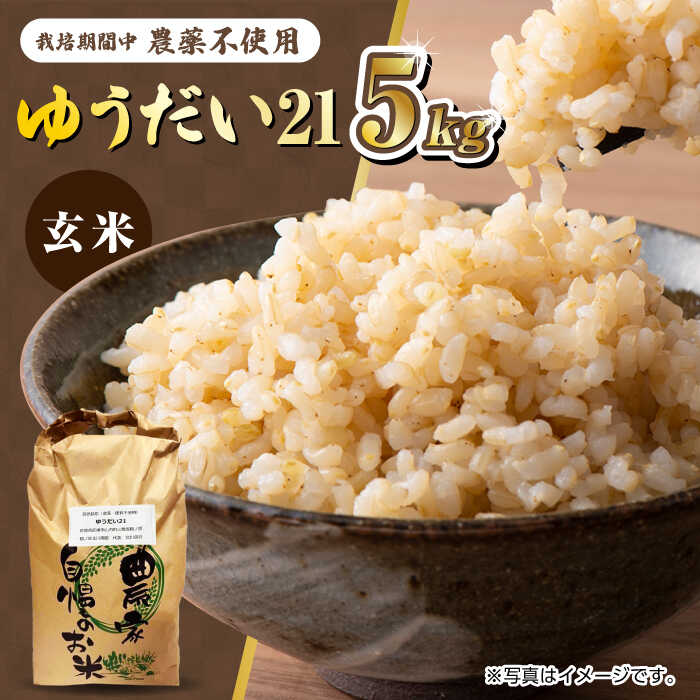 【ふるさと納税】栽培期間中農薬不使用 新米 令和7年産 佐賀県産ゆうだい21 玄米5kg/鶴ノ原北川農園[UDL024]