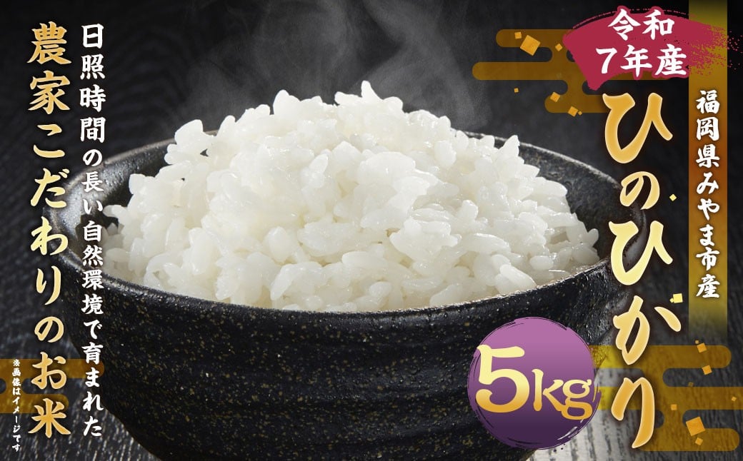 
            A325 【令和7年産】アッキーファームのお米「ひのひかり」 5kg 白米 ヒノヒカリ お米 こめ 精米 単一原料米 ごはん ご飯 福岡県産 国産 福岡県 みやま市 常温 【2025年11月上旬～2026年8月下旬まで順次発送予定】
          