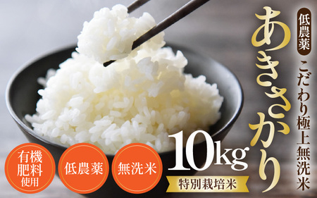 【先行予約】【令和7年産 新米】特別栽培米 あきさかり 10kg 無洗米 低農薬 《こだわり極上無洗米》  / 福井県 あわら 北陸 米 お米 人気 ※2025年10月上旬以降順次発送予定 [aw032-c007]