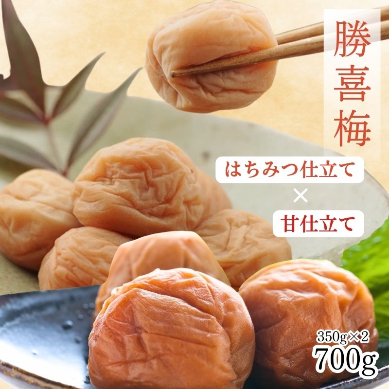 【ふるさと納税】勝僖梅 紀州南高梅 2種セット 350g×2｜はちみつ仕立て・甘仕立て 梅干し うめ 国産 和歌山みなべ町 ギフト 贈答品