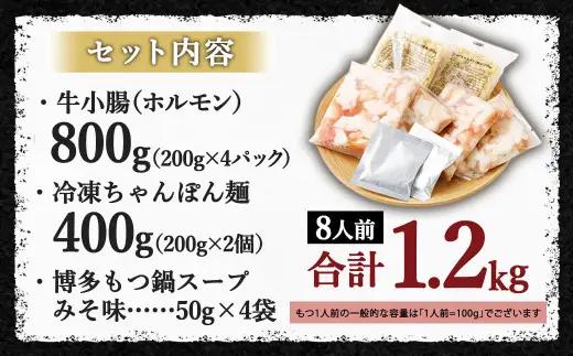 【2026年10月発送】国産 牛もつ鍋 8人前 ちゃんぽん 濃縮スープ付（みそ味）