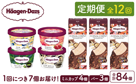 ＜全12回・連続＞1年定期便！ミニカップ＆バー セット アイス スイーツ デザート_H0016-174