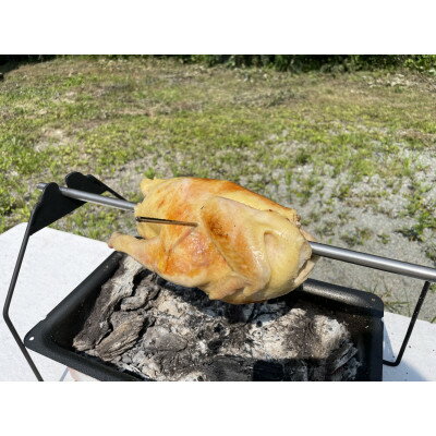 【ふるさと納税】川俣シャモ丸焼き機+丸焼き用蒸し鶏セット【複数個口で配送】【配送不可地域：離島】【4079595】