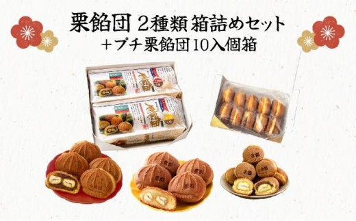 
                  栗餡団・２種類箱詰めセット＋プチ栗餡団10入個箱【010-a018】
                